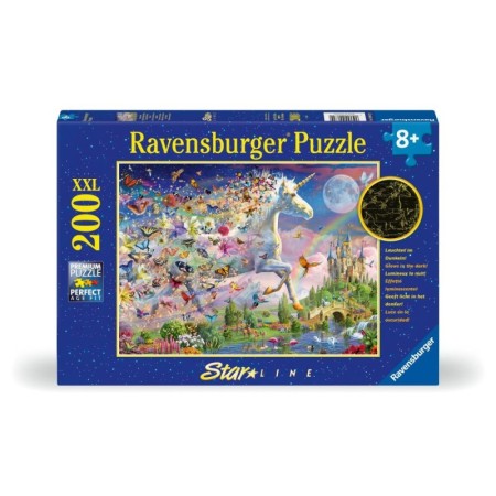 Puzzle Star Line Unicorn si fluturi care lumineaza in intuneric 200 piese XXL